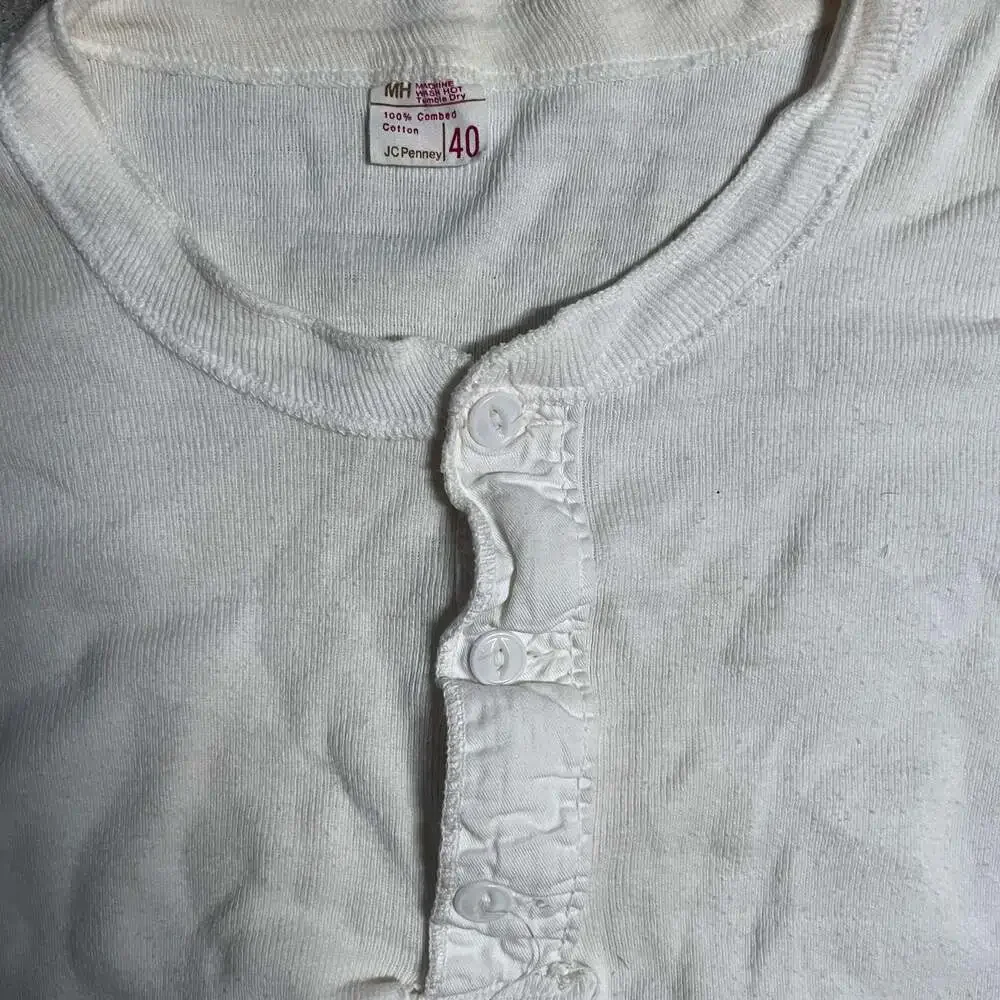Vintage 1960s JC Penney MH 100% Combed Cotton Henley Undershirt Size 40